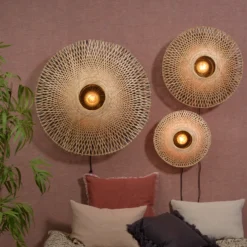 GOOD & MOJO Kalimantan de pared, natural/negro, Ø 44 cm