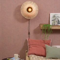 GOOD & MOJO Kalimantan de pared, natural/negro, Ø 44 cm