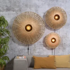 GOOD & MOJO Kalimantan de pared, natural/negro, Ø 44 cm