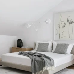 GRUPA Arigato Aplique de pared de 2 luces, 70 cm, blanca