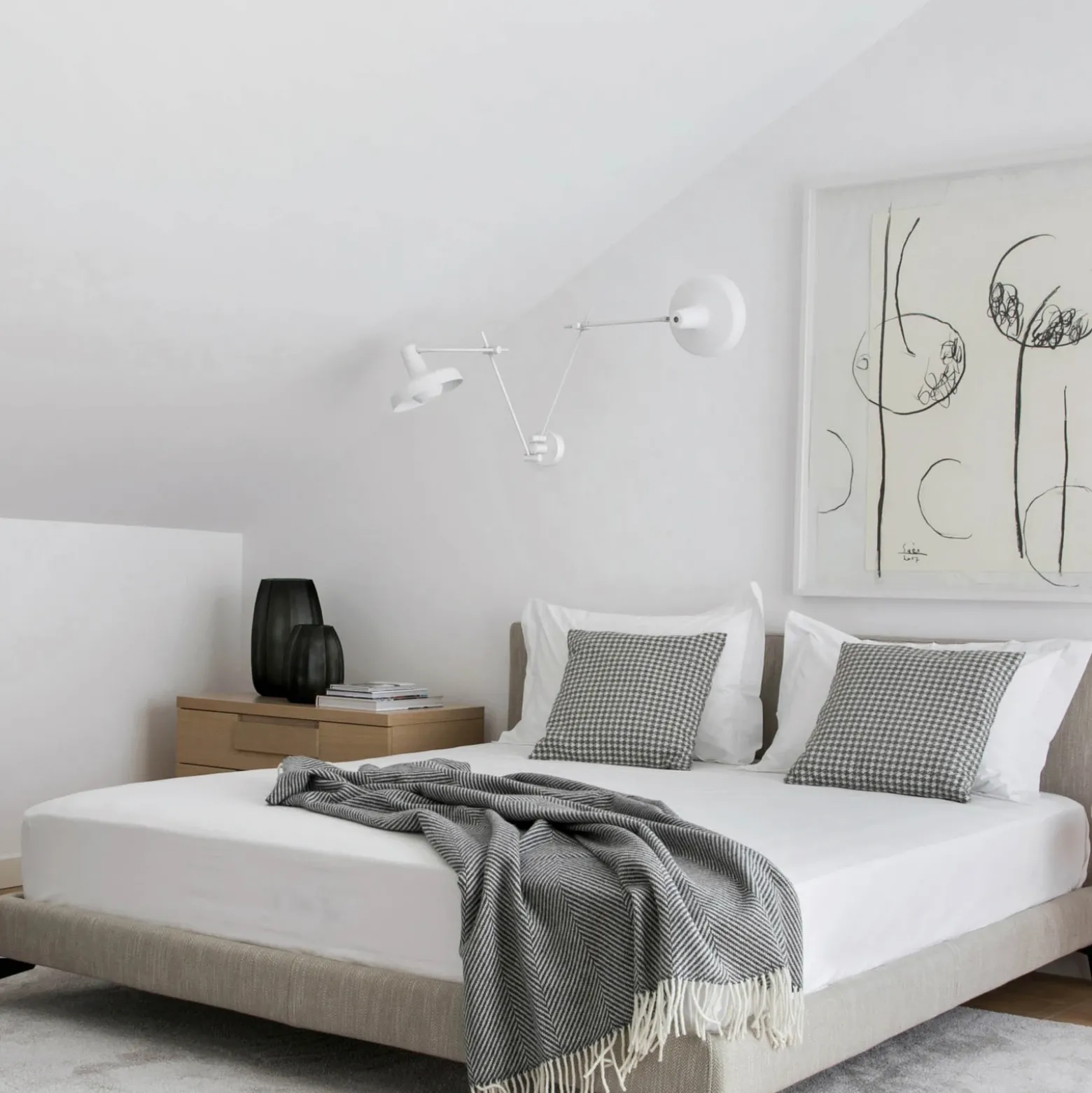 GRUPA Arigato Aplique de pared de 2 luces, 70 cm, blanca
