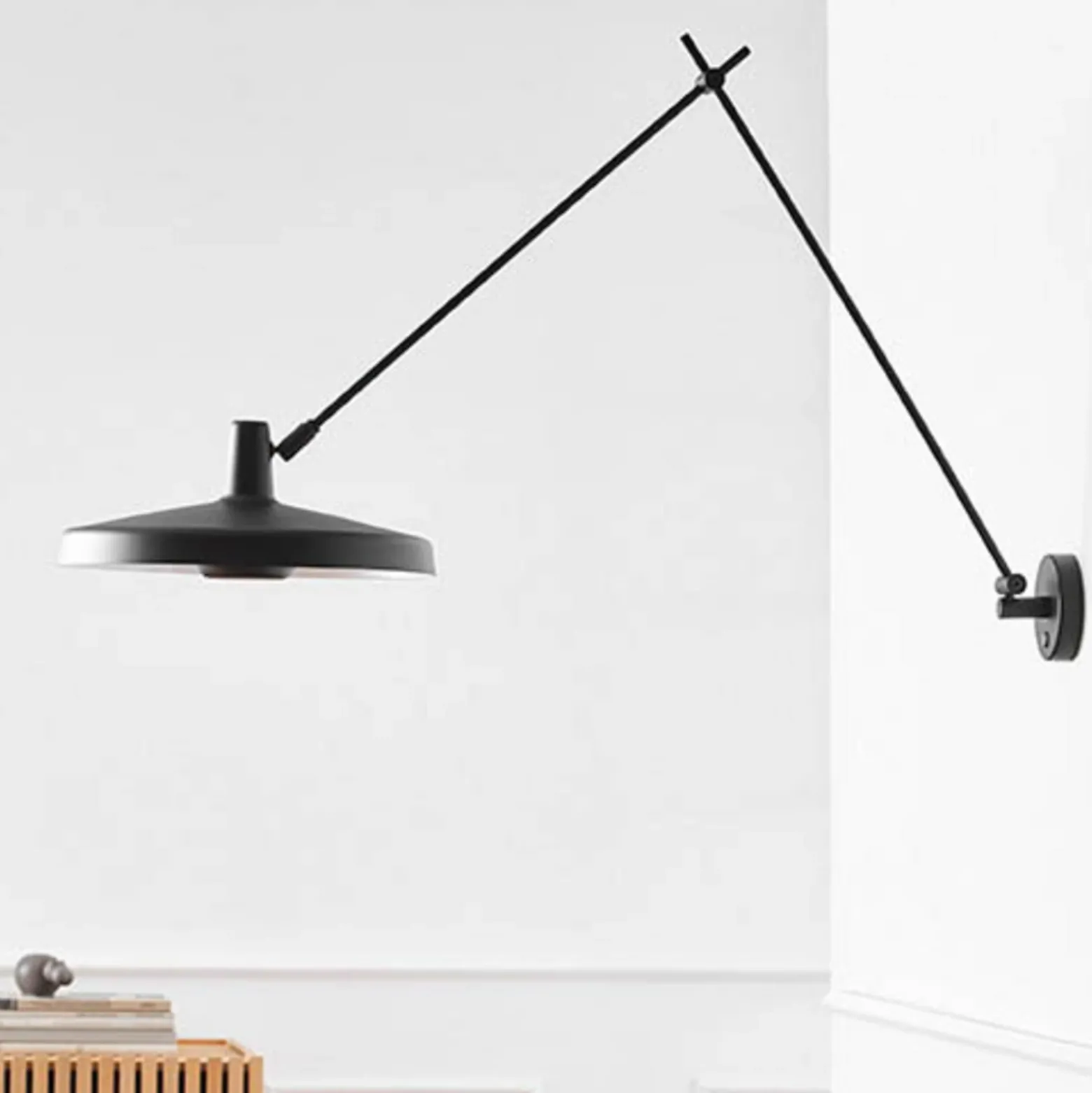GRUPA Arigato aplique 1 luz 140cm Ø45cm negro