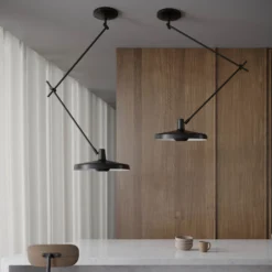 GRUPA Arigato techo 1 luz 140cm Ø45cm negro