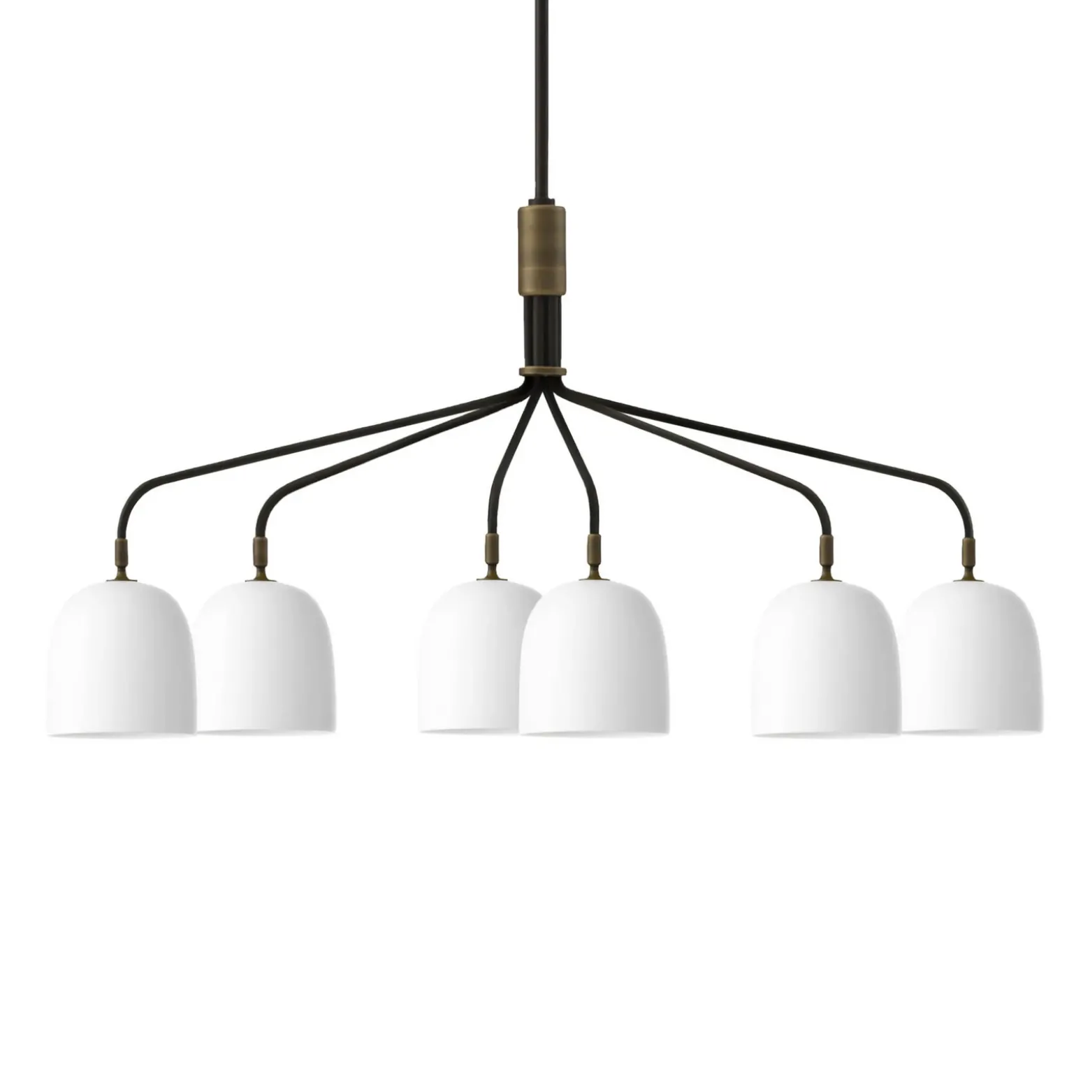 Gubi Lámpara de araña Howard 6 luces 134x73 cm gunmetal/blanco
