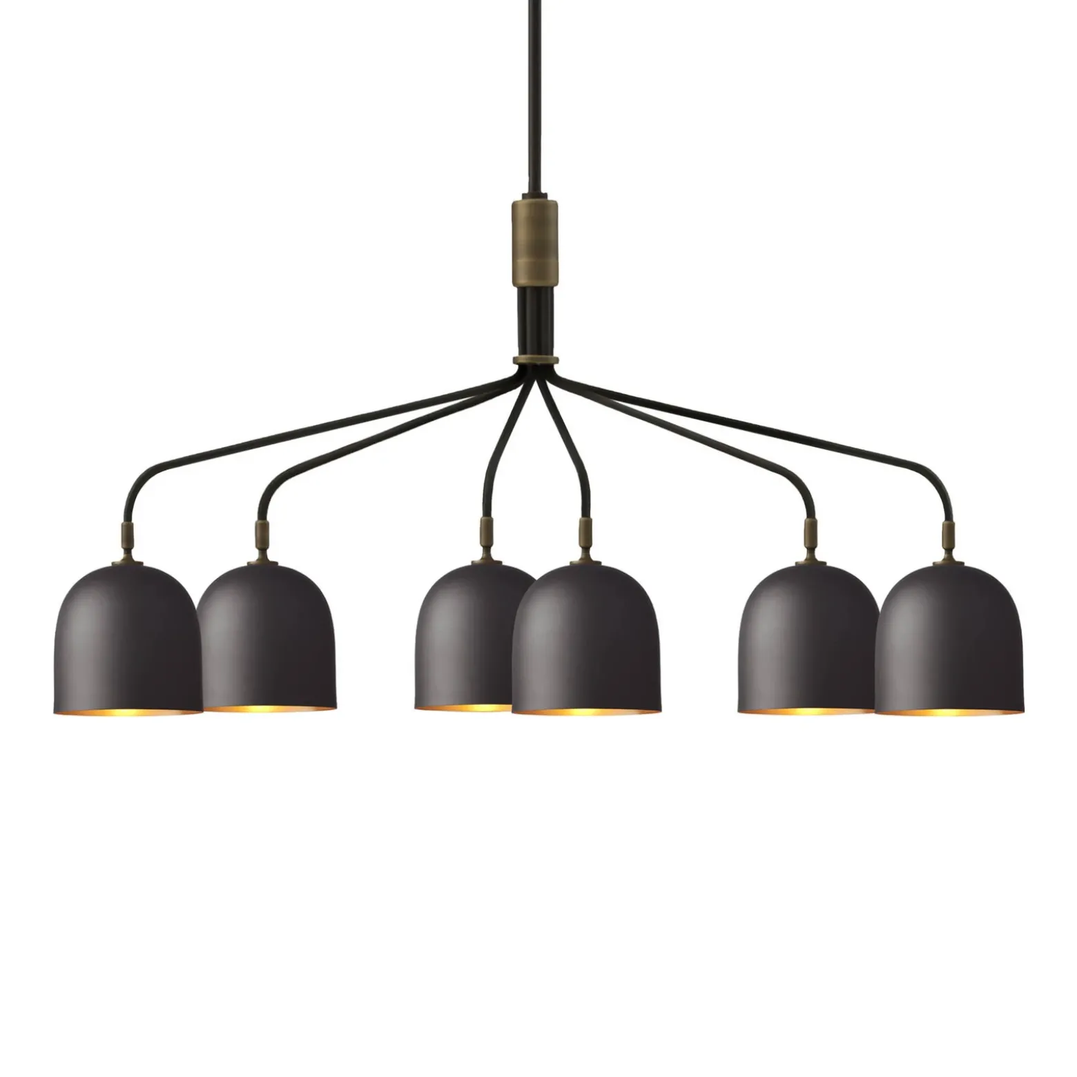 Gubi Lámpara de araña Howard 6 luces 134x73 cm gunmetal