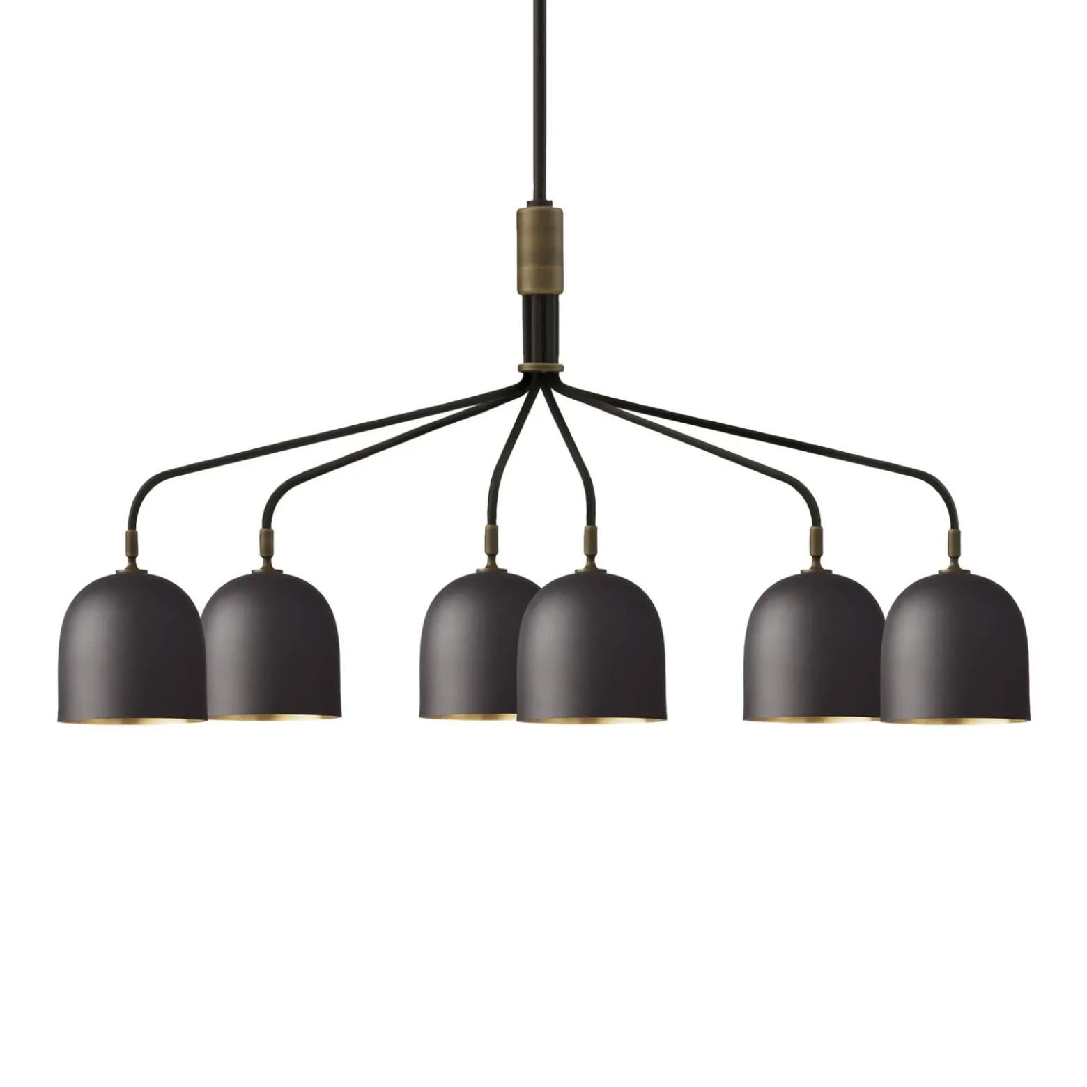 Gubi Lámpara de araña Howard 6 luces 134x73 cm gunmetal
