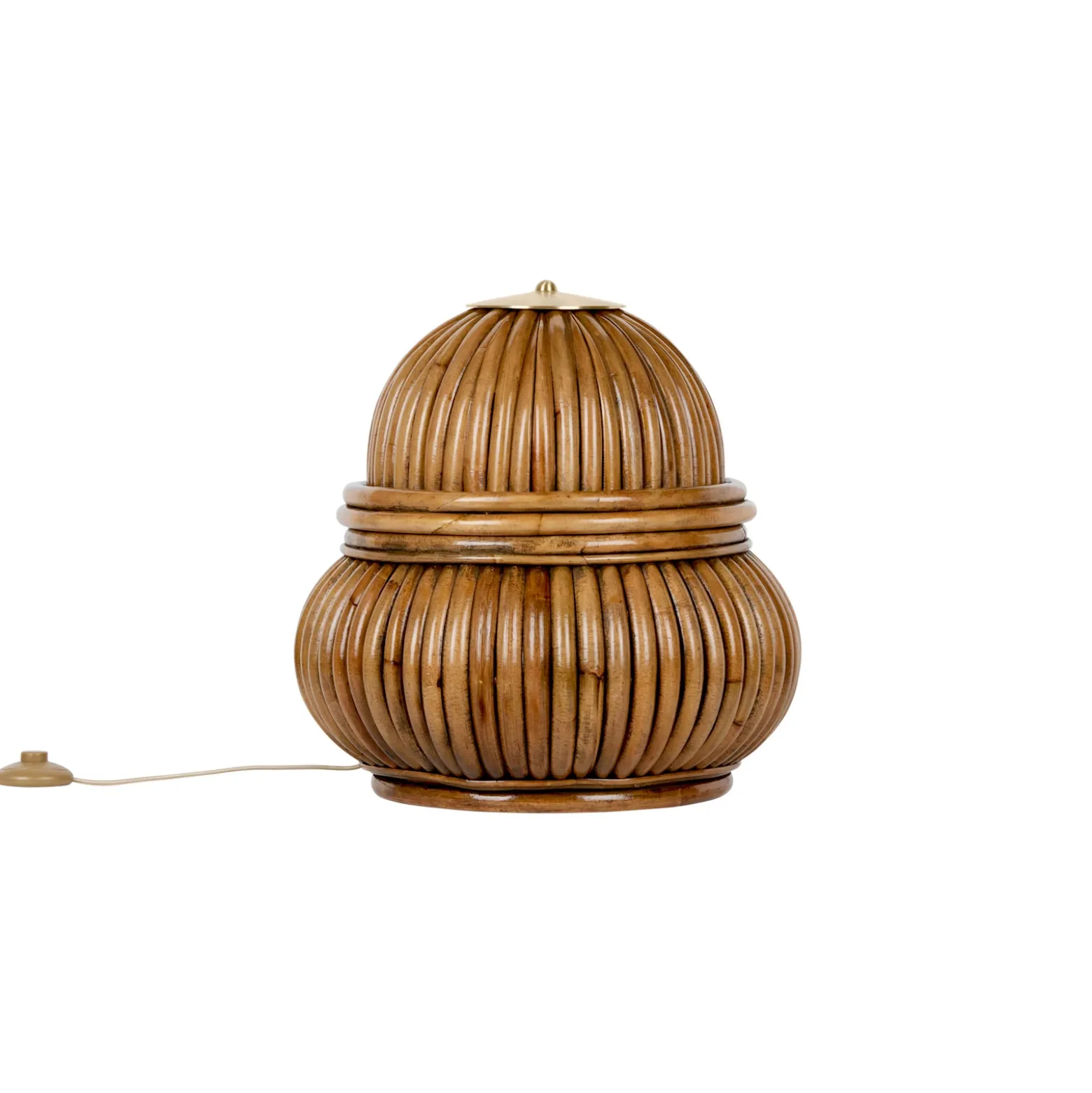 Gubi Lámpara de mesa Bohemia 72, ratán, altura 45 cm