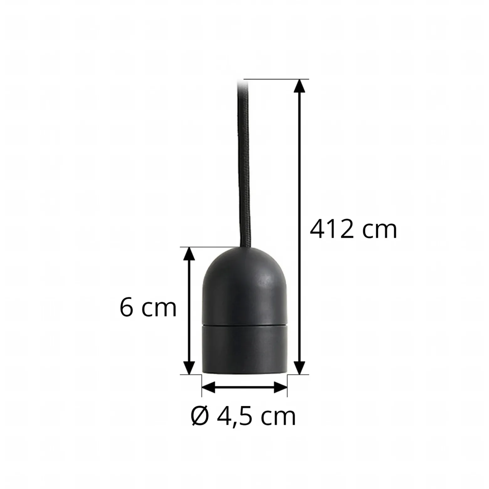 HAY E27 - Portalámparas colgante COMMON, negro, Ø 4,5 cm