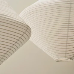 HAY Pantalla de lámpara Diamond, Ø 60 cm, blanca, papel/bambú