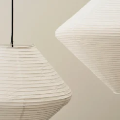 HAY Pantalla de lámpara Diamond, Ø 60 cm, blanca, papel/bambú