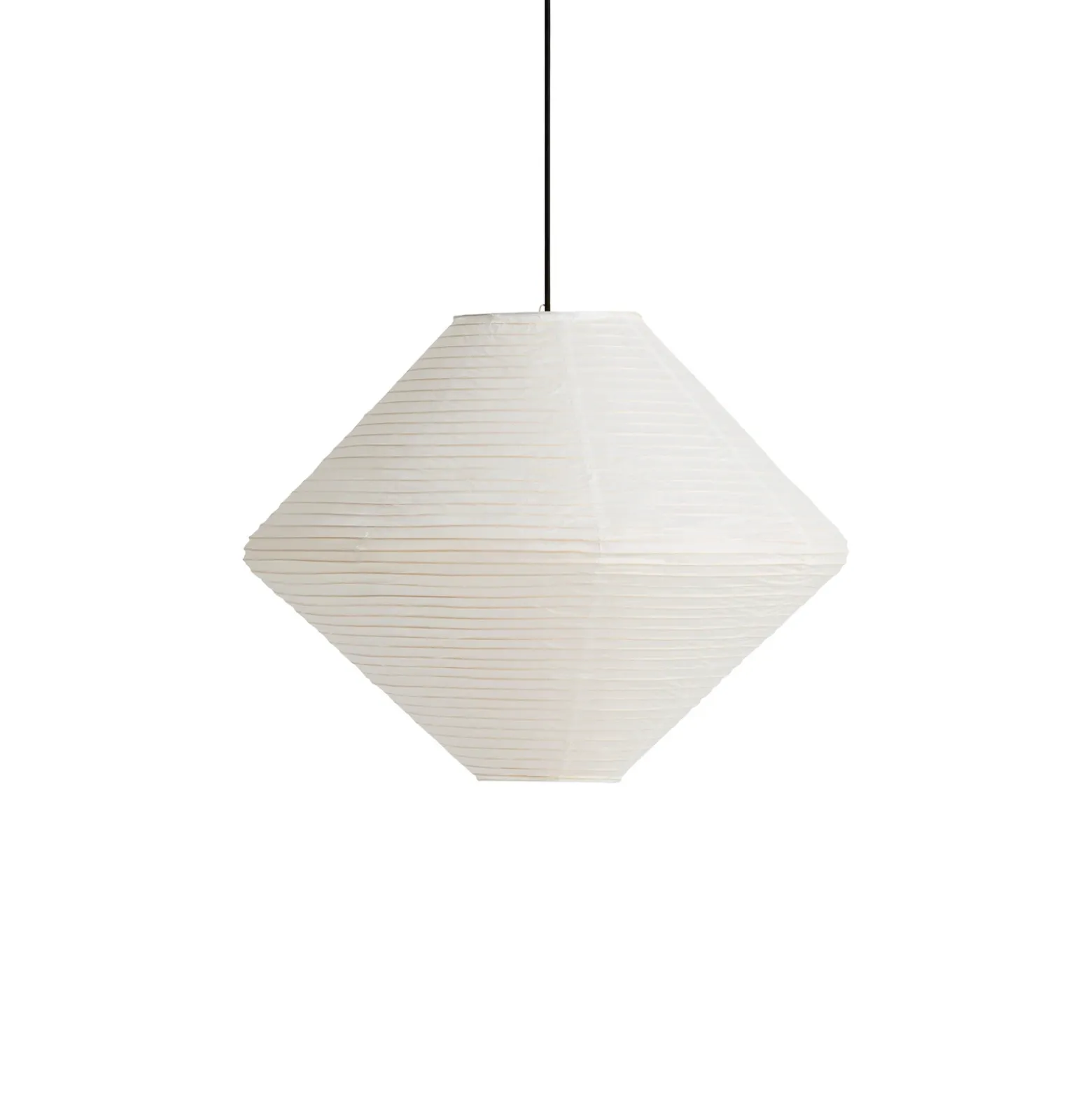 HAY Pantalla de lámpara Diamond, Ø 60 cm, blanca, papel/bambú