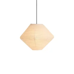 HAY Pantalla de lámpara Diamond, Ø50 cm, blanca, papel/bambú
