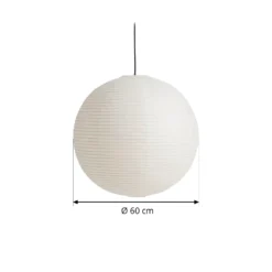 HAY Pantalla de lámpara Paper Shade, Ø 60 cm, blanca – sin juego de cables