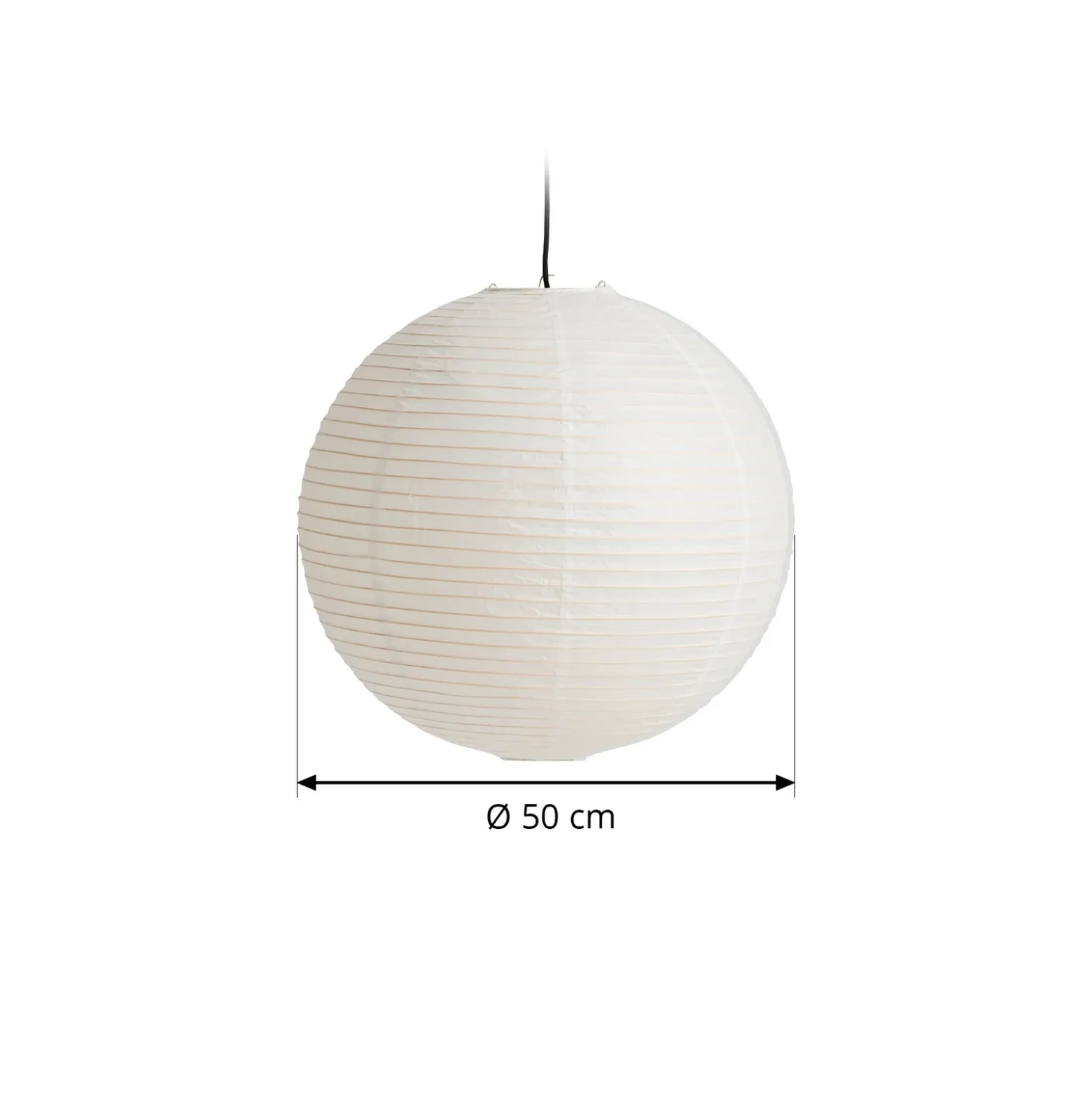 HAY Pantalla de lámpara Paper Shade, Ø 50 cm, blanca – sin juego de cables