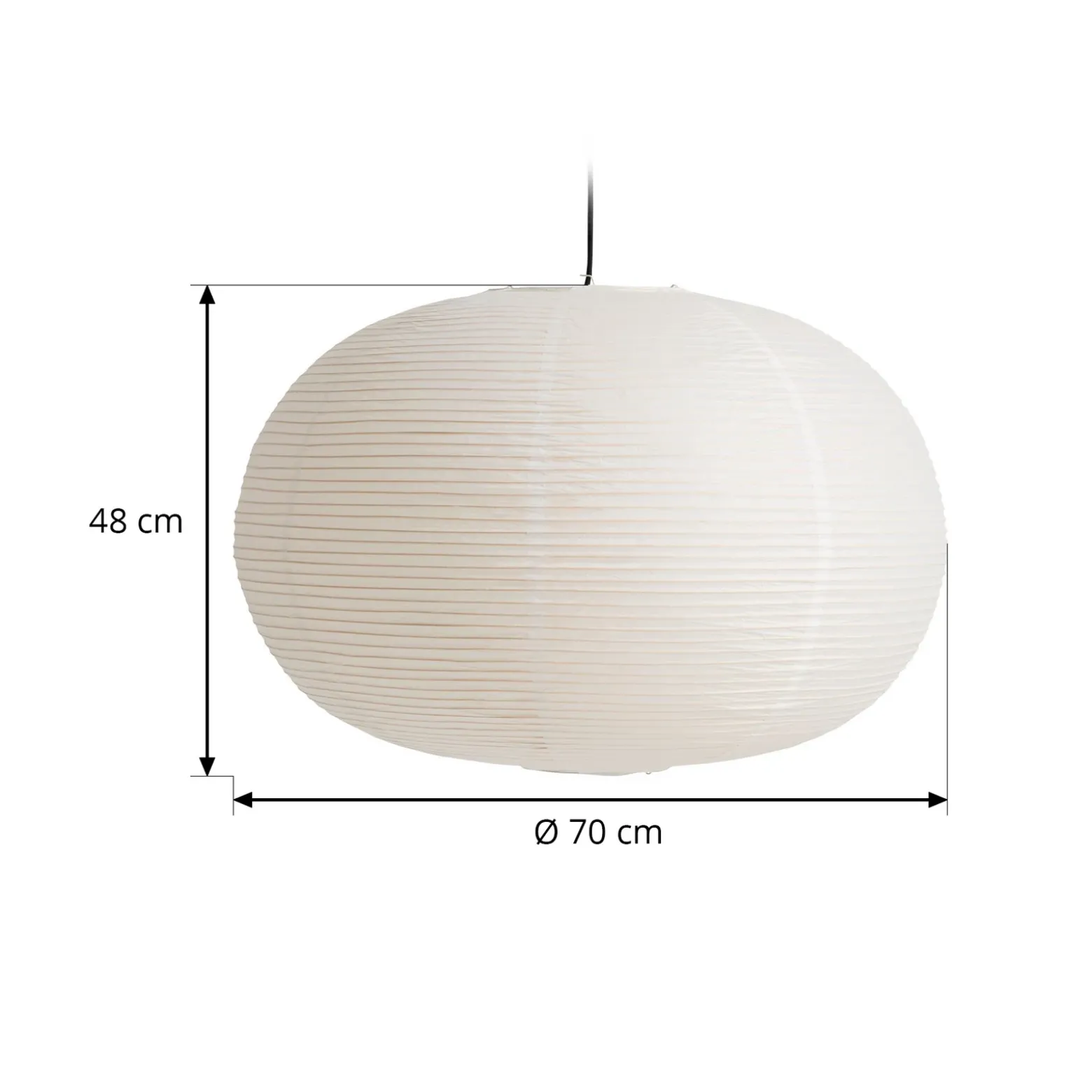 HAY Pantalla de lámpara Paper Shade Ellipse, 70 cm – sin juego de cables