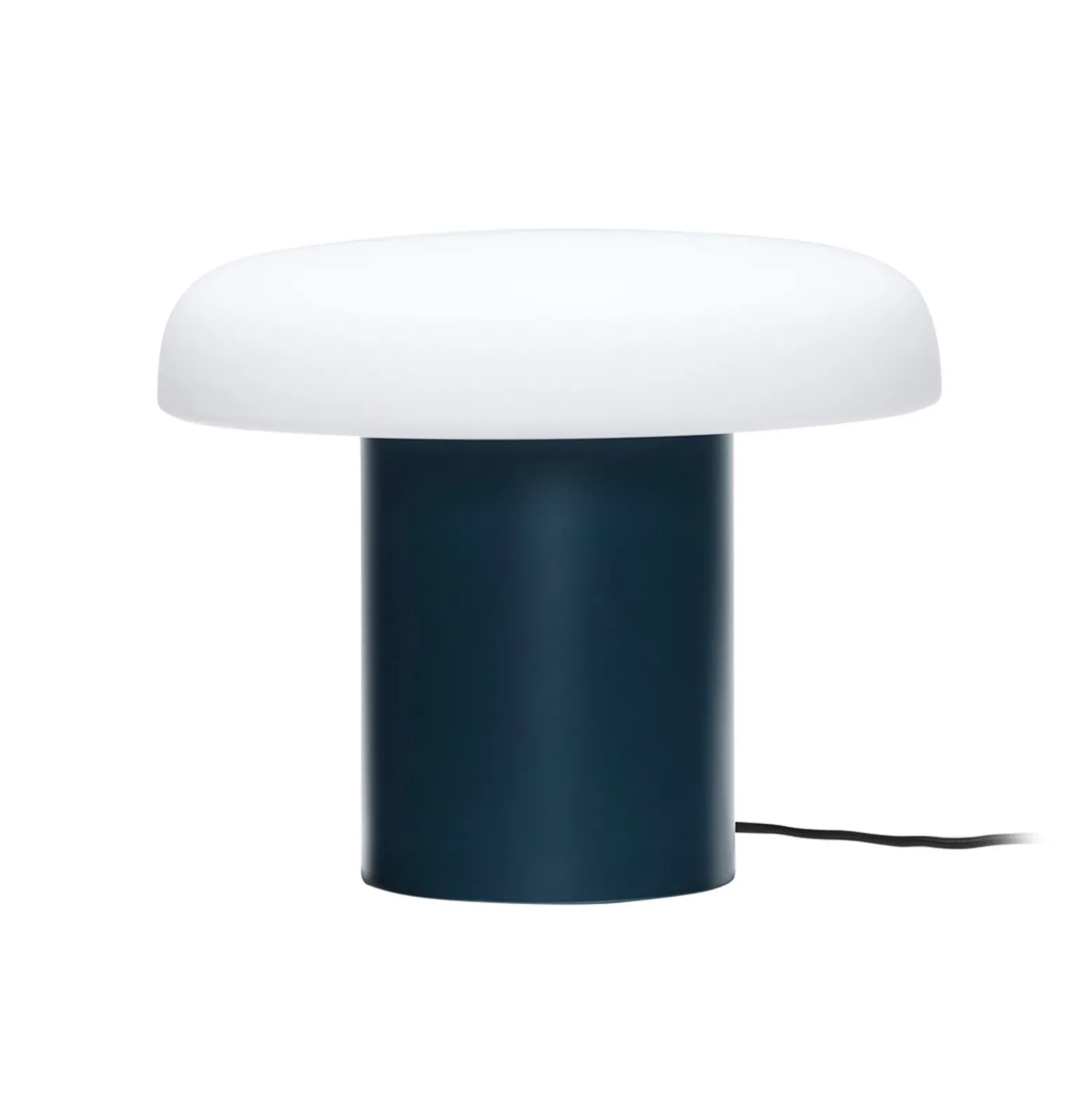 Hübsch Ateliers lámpara de mesa, azul oscuro, blanco, vidrio, hierro