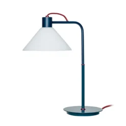 Hübsch Lámpara de mesa foco, azul, blanco, cristal, hierro, E27