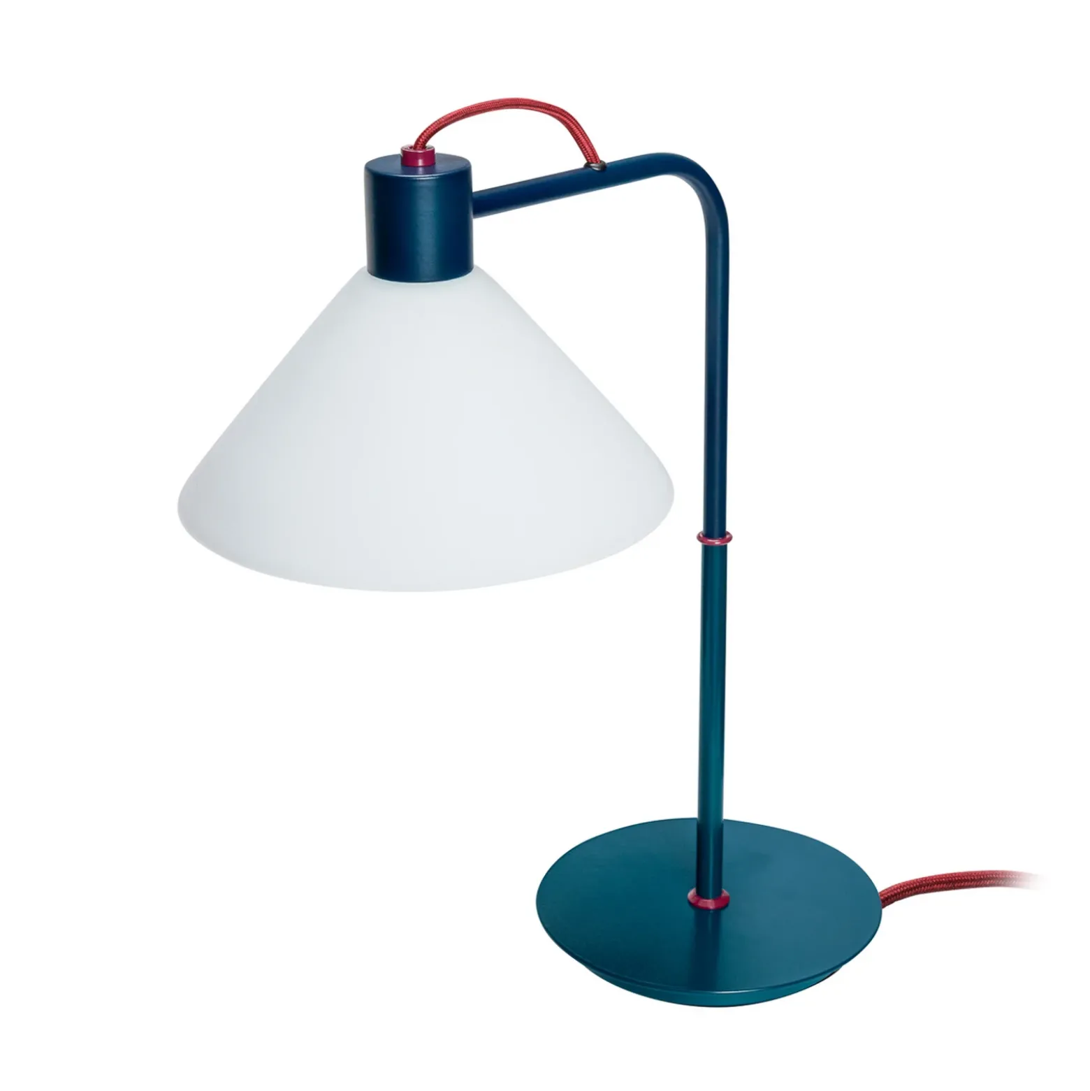 Hübsch Lámpara de mesa foco, azul, blanco, cristal, hierro, E27