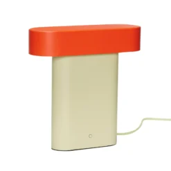 Hübsch Lámpara de mesa LED Sleek, verde claro/rojo, hierro, PC