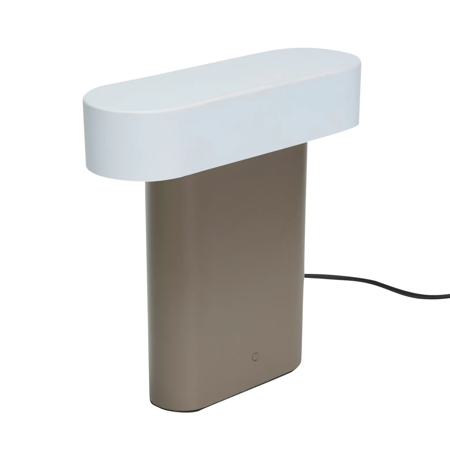 Hübsch Lámpara de mesa LED Sleek, hierro marrón/gris claro, PC