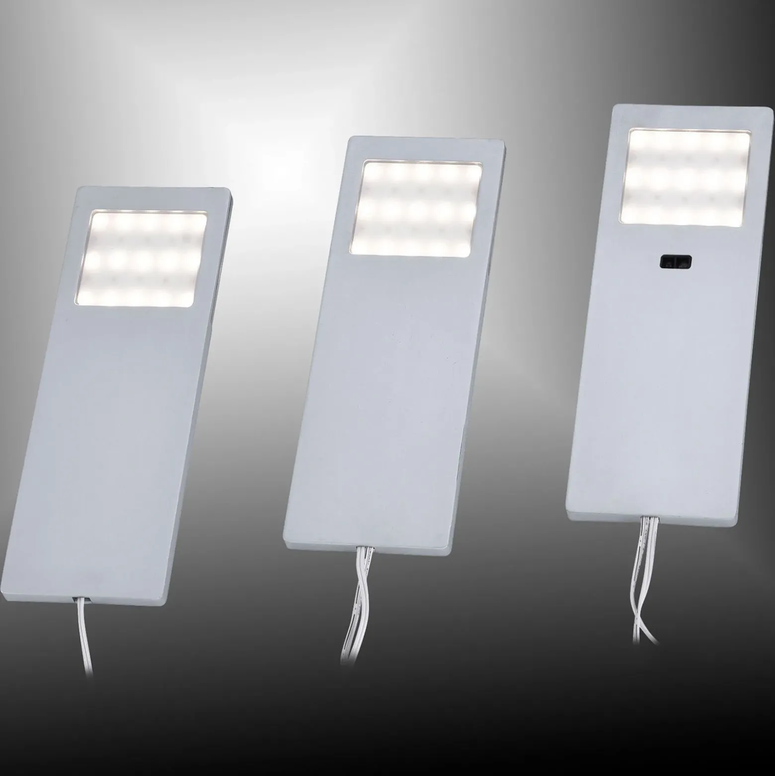 Helena lámpara de mueble LED, 19 x 7 cm, juego de 3, sensor, metal