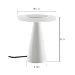 Helestra Bax lámpara de mesa, touchdimmer, blanco