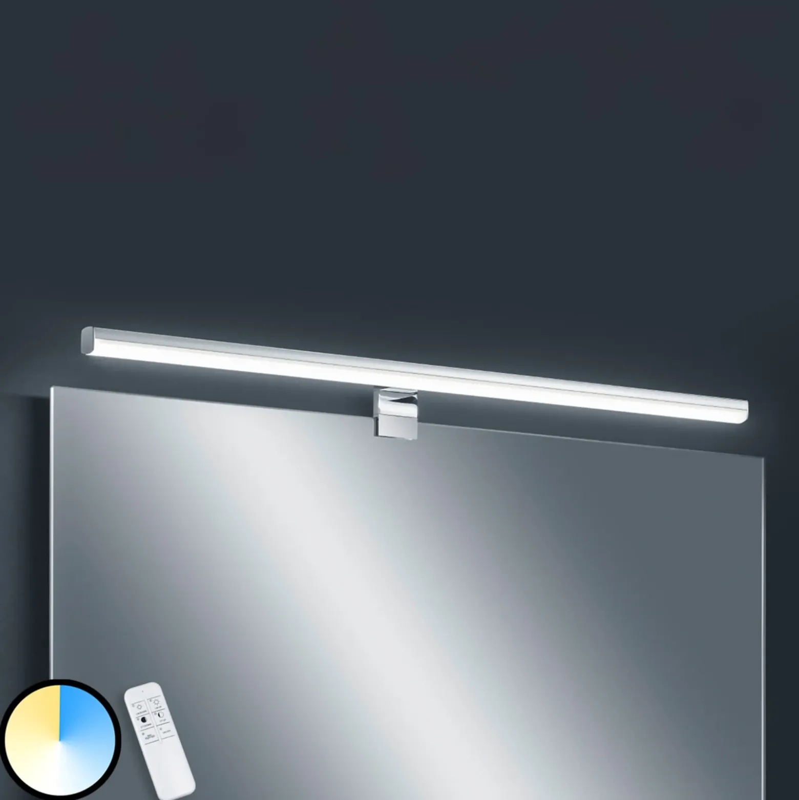 Helestra Gaia de espejo LED control remoto 79cm