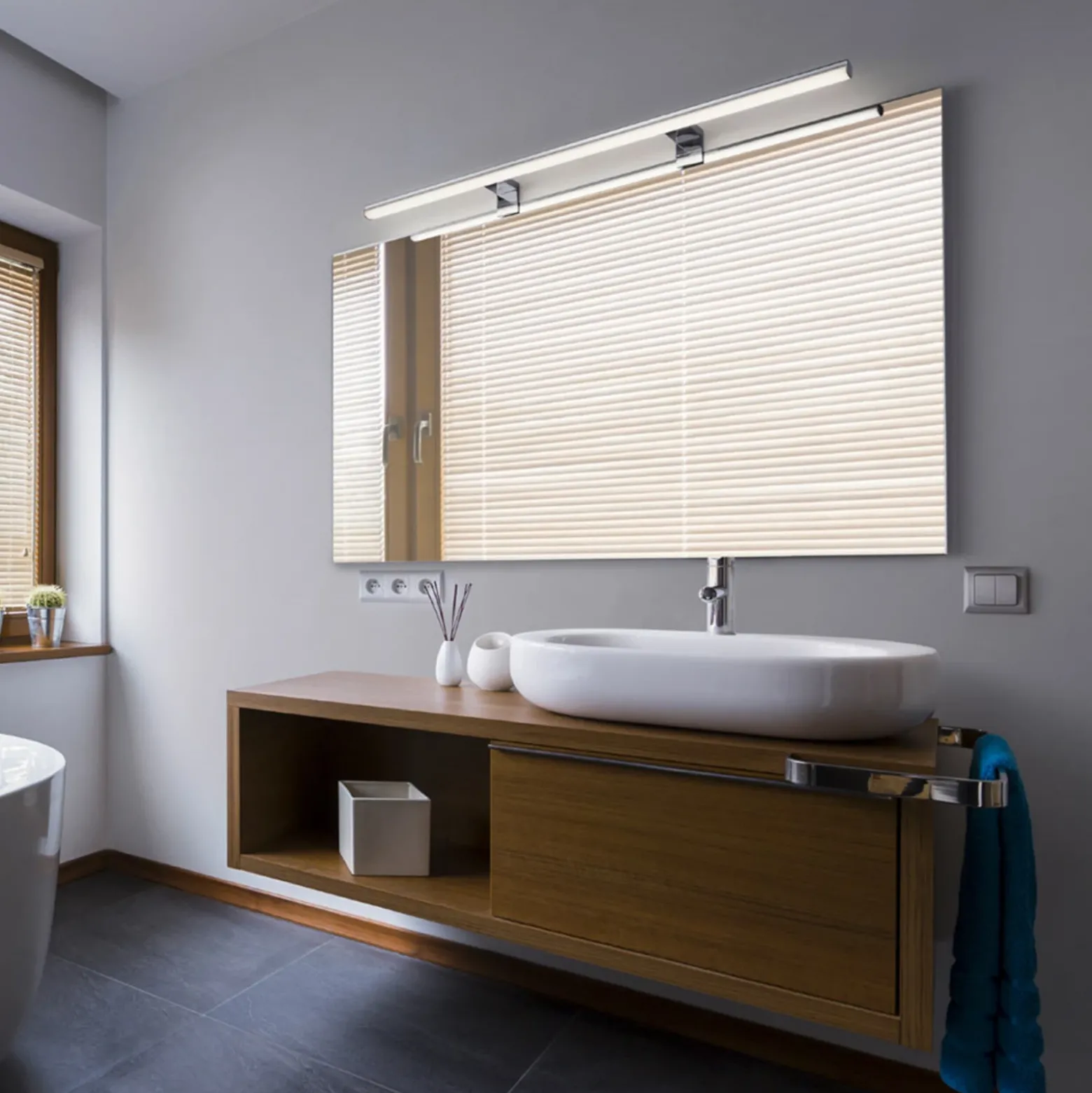 Helestra Gaia de espejo LED control remoto 99cm