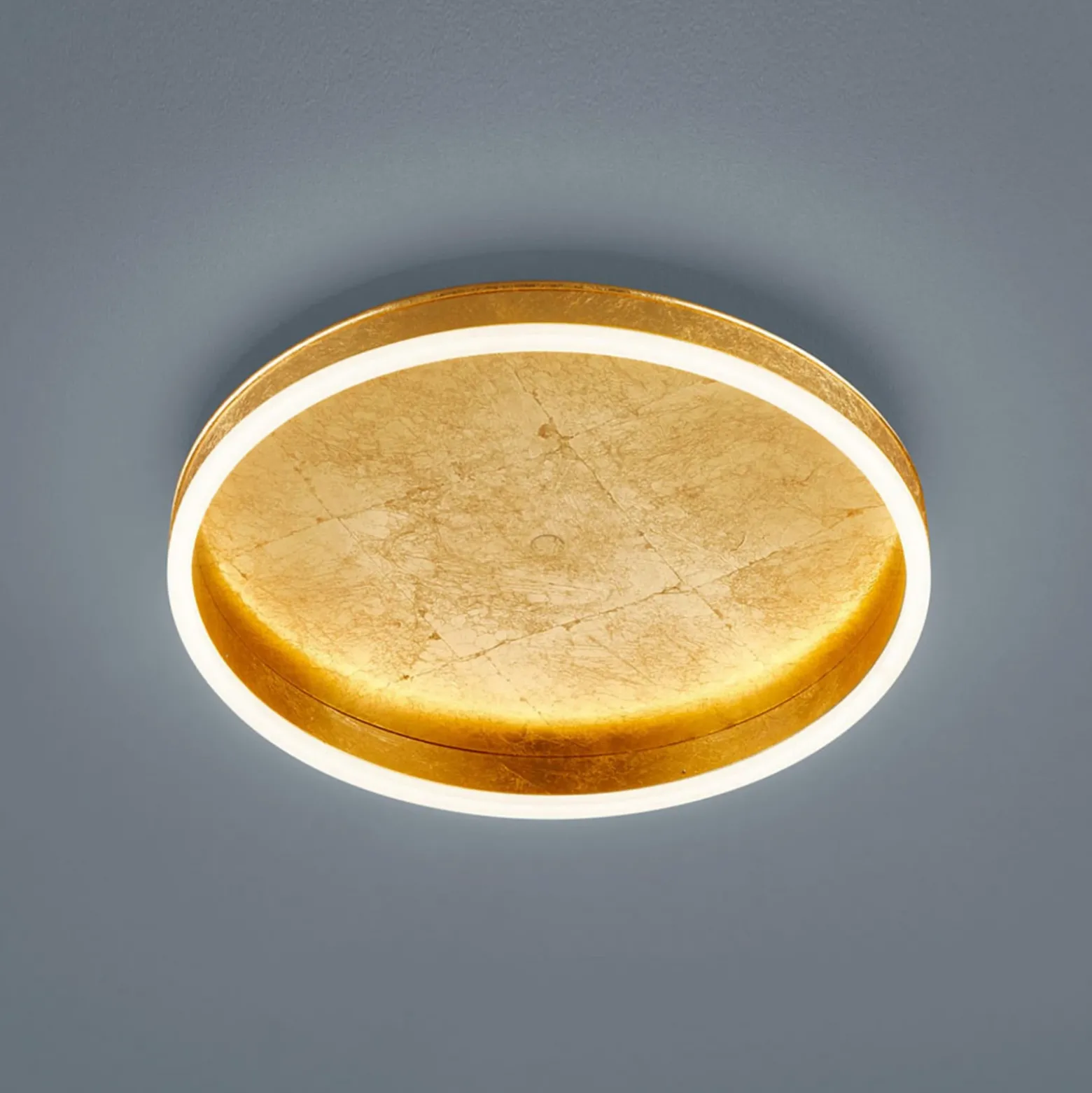 Helestra Sona plafón LED atenuable Ø40cm dorado