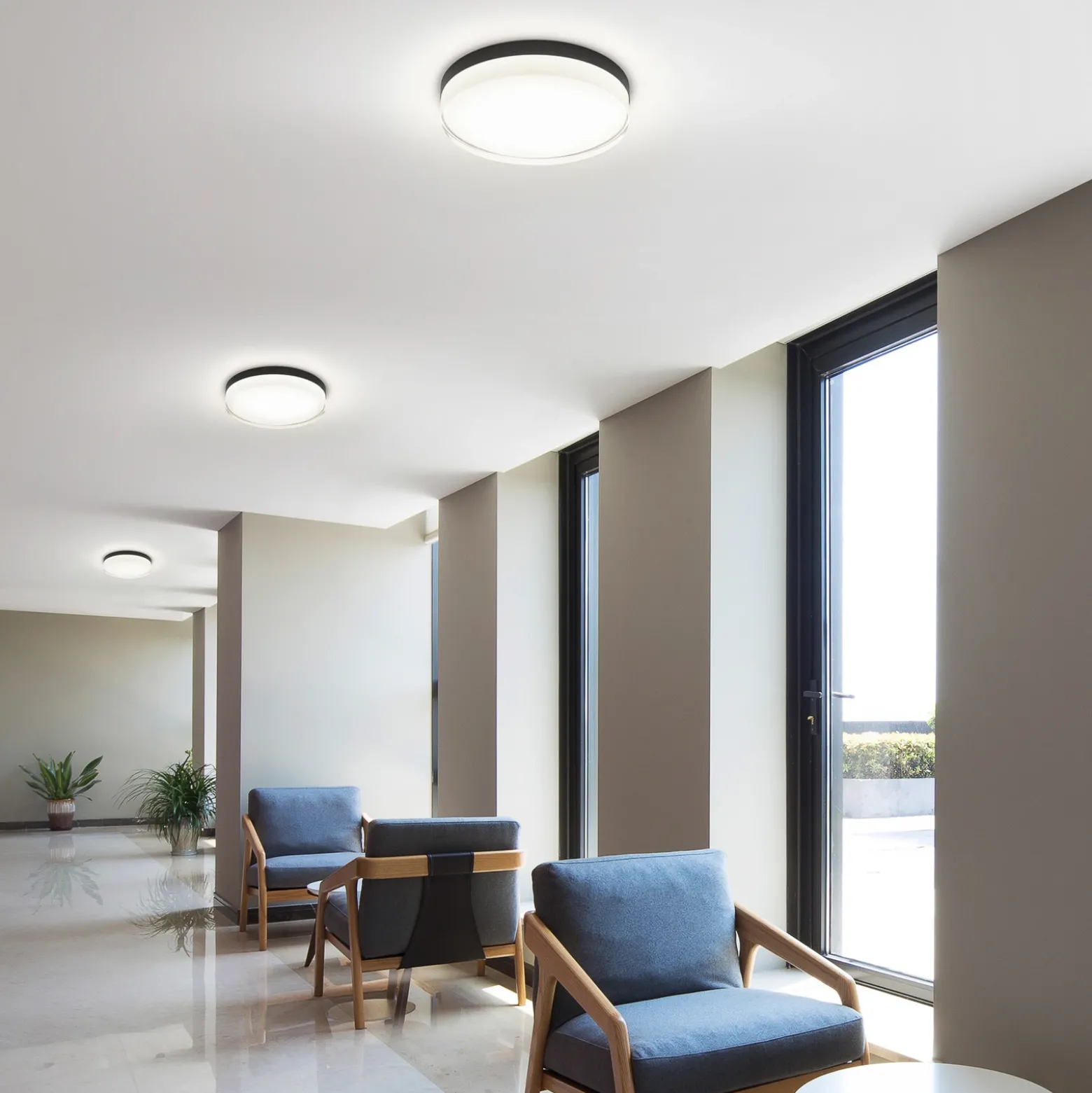 Helestra Tana Plafón LED, negro, Ø 33 cm
