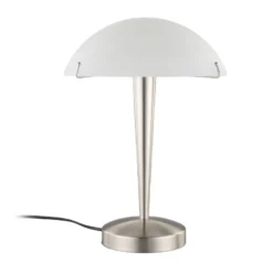 Hermosa lámpara de mesa Viola, níquel mate