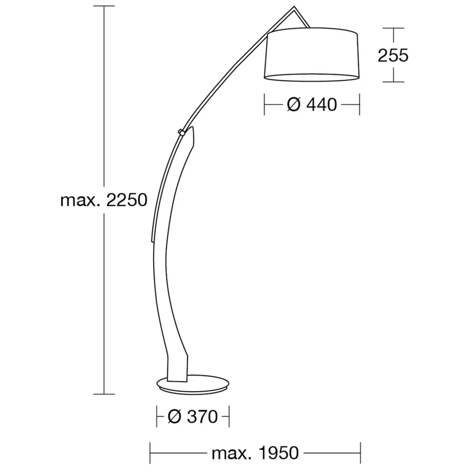 HerzBlut Amos lámpara de arco, roble engrasado