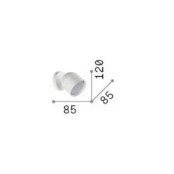 Ideal Lux aplique de pared Dodo, blanco, 1 luz, metal Ø 8,5 cm