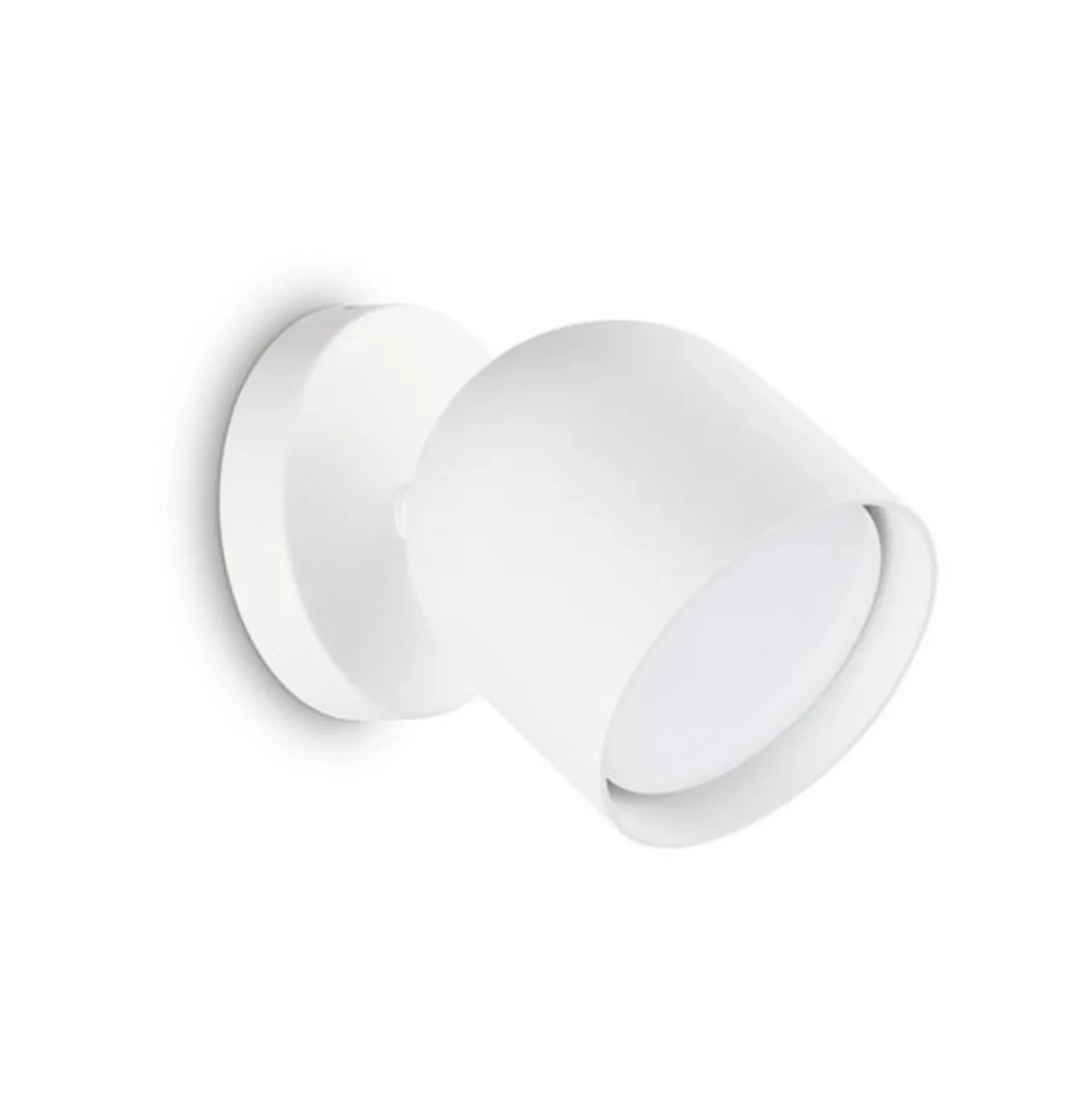 Ideal Lux aplique de pared Dodo, blanco, 1 luz, metal Ø 8,5 cm