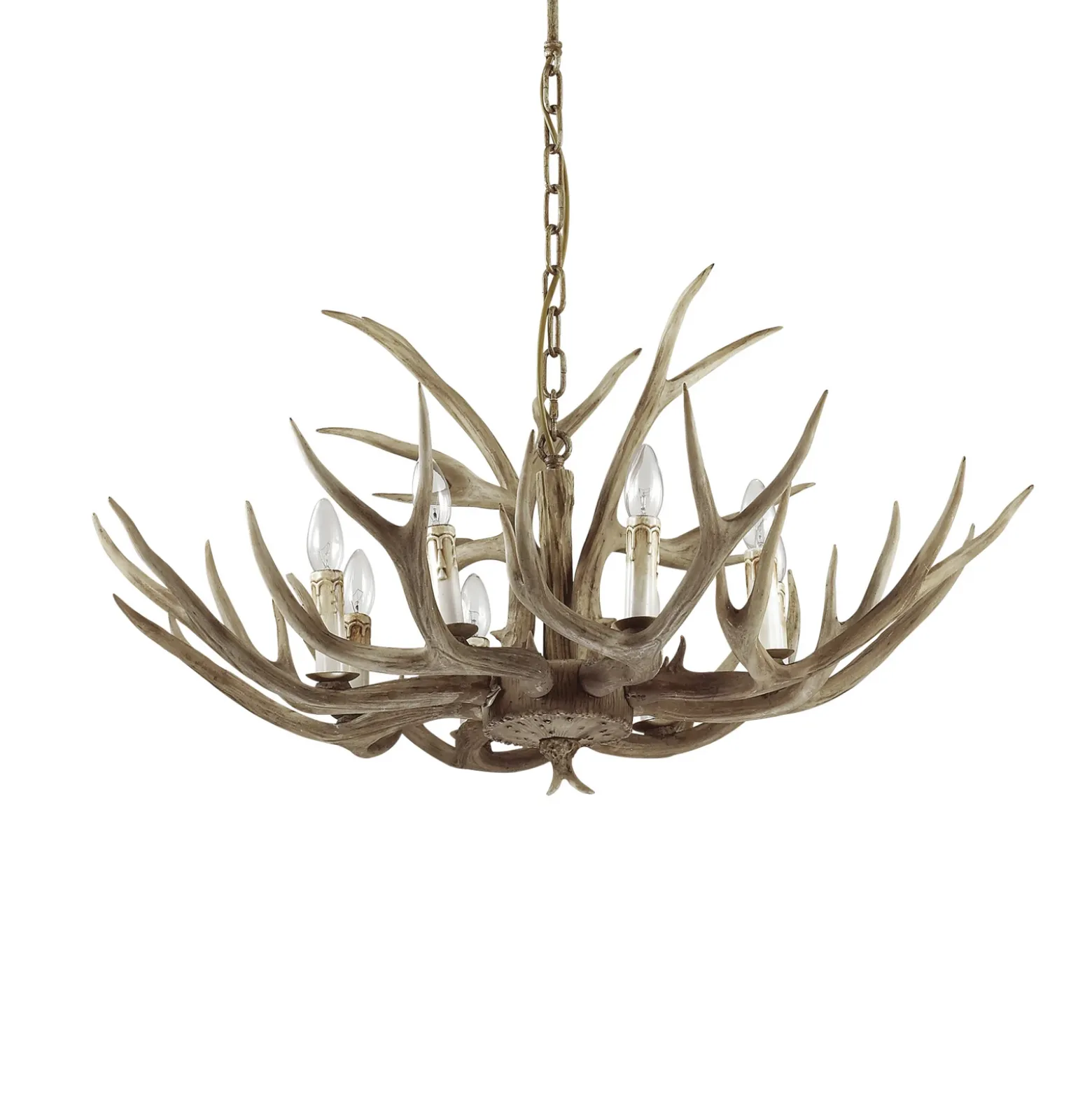 Ideal Lux Chalet lámpara de araña, beige, resina sintética, 8 luces