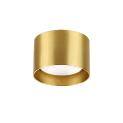 Ideal Lux downlight Pincho Redondo, color latón, aluminio, Ø 10 cm