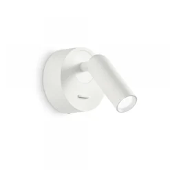 Ideal Lux Foco de pared LED Bean Redondo, blanco, metal, orientable