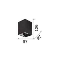 Ideal Lux LED downlight Nitro Square blanco altura 12 cm, metal