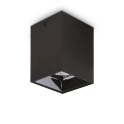 Ideal Lux LED downlight Nitro Square, negro, altura 12 cm