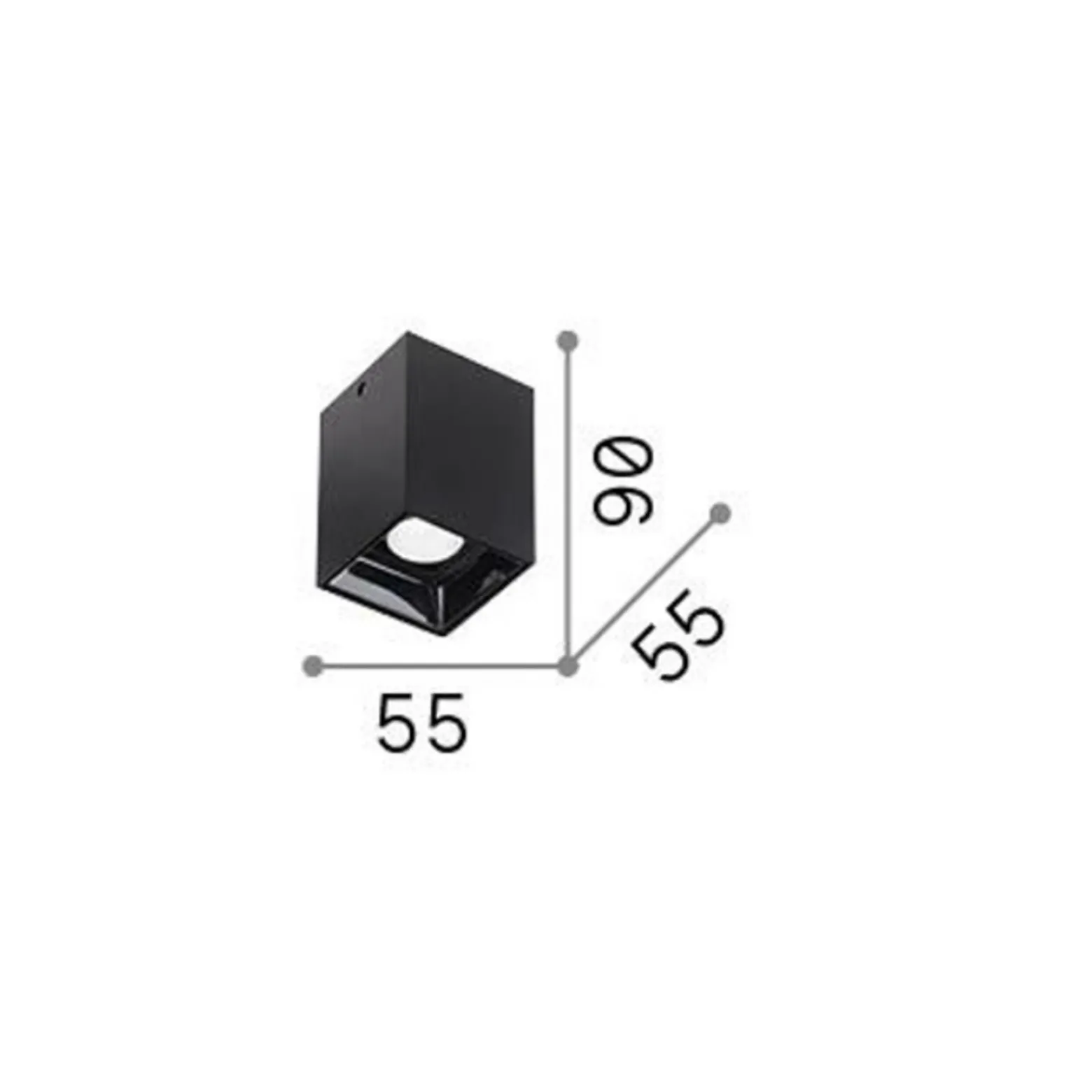 Ideal Lux LED downlight Nitro Square blanco, altura 9 cm, metal