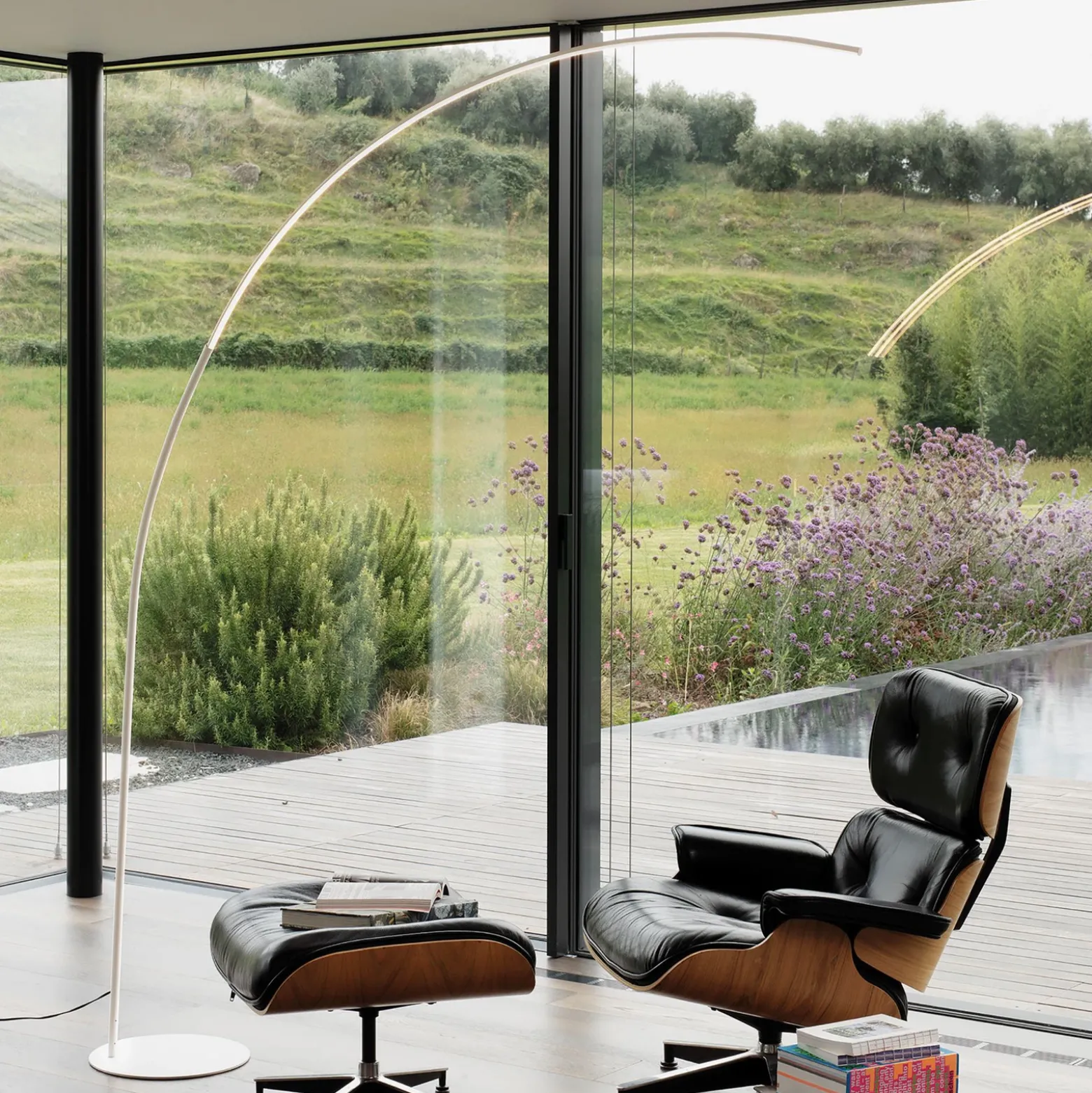 Ideal Lux lámpara de pie LED Comet, blanco, metal, altura 210 cm