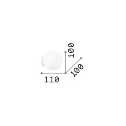 Ideal Lux Mapa aplique de pared, Ø 10 cm, cristal opal, blanco, globo