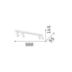 Ideal Lux Profilo downlight de techo, blanco, 4 luces, metal