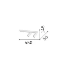 Ideal Lux Profilo downlight de techo, negro, 2 luces, metal