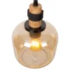 Ilona lámpara colgante, cristal, negro/ámbar, 3 luces