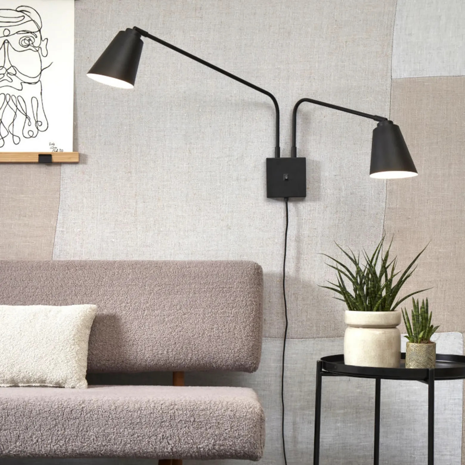 IT'S ABOUT ROMI: aplique de pared de Bremen, negro