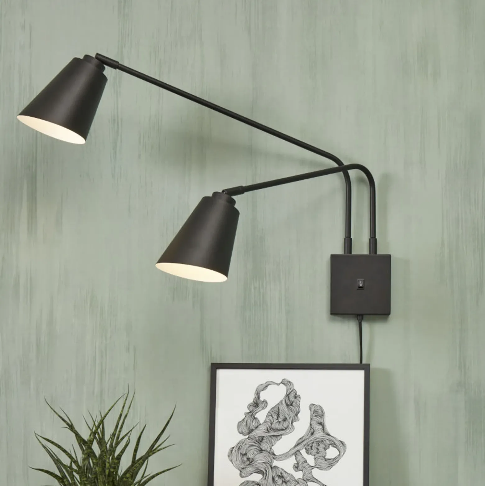 IT'S ABOUT ROMI: aplique de pared de Bremen, negro