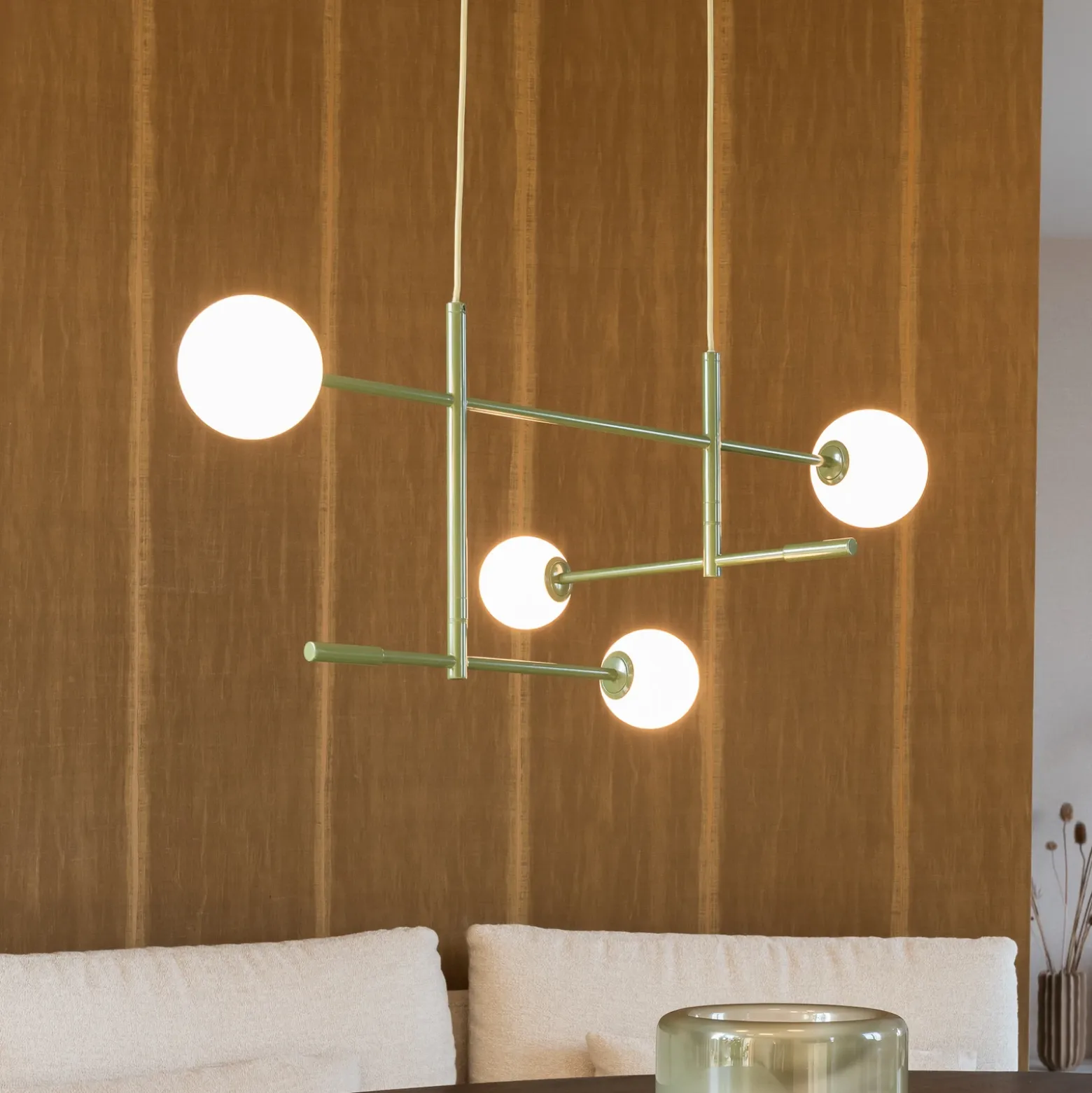 IT'S ABOUT ROMI Lámpara colgante Copenhagen, verde, cristal, giratoria