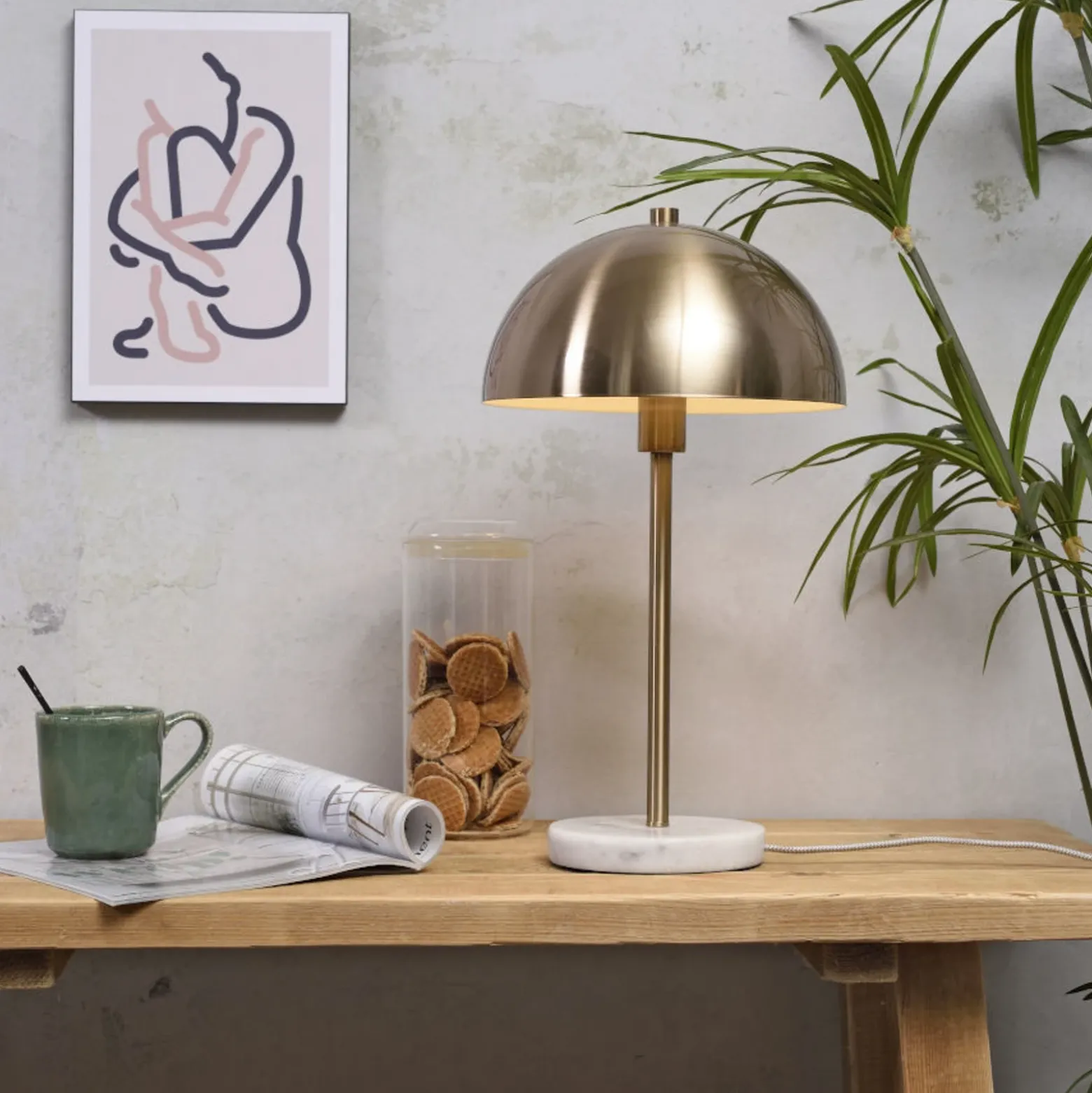 IT'S ABOUT ROMI: lámpara de mesa Toulouse con base de mármol