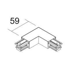 Ivela Conector en L SQUARE 48 V, negro, conductor de protección a la derecha